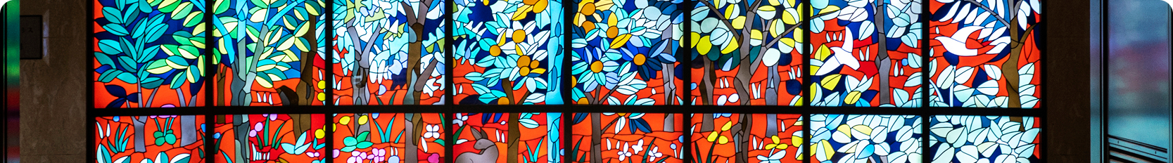 Cintillo de vitrales para sección de contacto