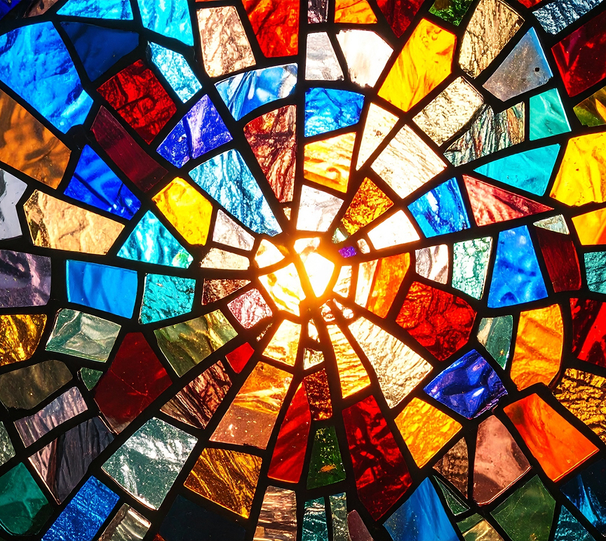 Detalle de vitral colorido