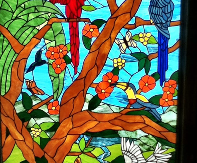 Proyecto de vitral floral